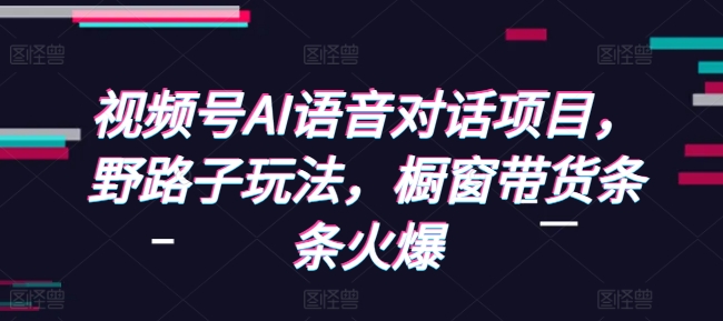 视频号AI语音对话项目，野路子玩法，橱窗带货条条火爆-搞个副业
