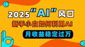 2025“ AI ”风口，新手小白如何利用ai，每月收益稳定过万-搞个副业