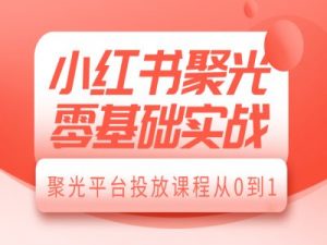 小红书聚光零基础实战，聚光平台投放课程从0到1-搞个副业