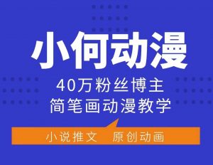 小何动漫简笔画动漫教学，40万粉丝博主课程，可做伙伴计划、分成计划、接广告等-搞个副业