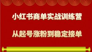 小红书商单实战训练营，从0到1教你如何变现，从起号涨粉到稳定接单，适合新手-搞个副业