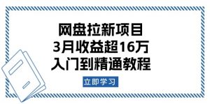 网盘拉新项目：3月收益超16万，入门到精通教程-搞个副业
