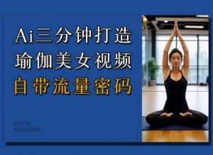Ai3分钟打造瑜伽美女视频，自带流量密码-搞个副业