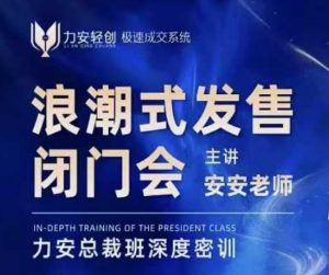 力安深圳闭门会：浪潮式发售，手把手教你做批量搞定成交-搞个副业