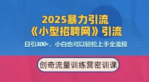 2025最新暴力引流方法，招聘平台一天引流300+，日变现多张，专业人士力荐-搞个副业