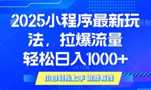 2025年小程序最新玩法，流量直接拉爆，单日稳定变现1000+-搞个副业