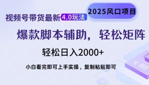 视频号带货最新4.0玩法，作品制作简单，当天起号，复制粘贴，轻松矩阵...-搞个副业