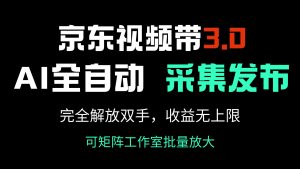 京东视频带货3.0，Ai全自动采集＋自动发布，完全解放双手，收入无上限...-搞个副业
