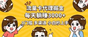 流量卡代理掘金，0门槛，每天躺赚3000+，多种推广渠道，新手小白轻松上手-搞个副业