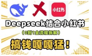 deepseek+小红书打造流量生产线实操课，0到1全流程拆解，搞钱嘎嘎猛-搞个副业