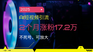 2025AI短视频引流，2个月涨粉17.2万，不死号，可放大-搞个副业