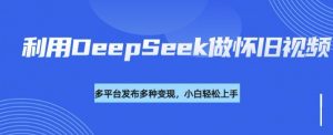 利用DeepSeek做怀旧视频，流量号多渠道变现能力强-搞个副业