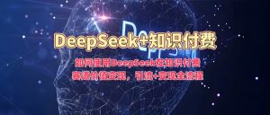 如何使用DeepSeek在知识付费赛道价值变现，引流+变现全流程-搞个副业