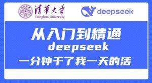 清华大学讲DeepSeek最全教程，从入门到精通，deepseek一分钟干了我一天的活-搞个副业