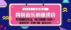 2025最新网易云躺赚项目 每天几分钟 轻松3万+-搞个副业
