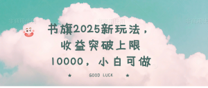 书旗2025新玩法，收益突破上限10000，小白可做-搞个副业
