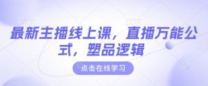 最新主播线上课，直播万能公式，塑品逻辑-搞个副业