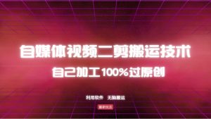 详细教你自媒体视频二剪搬运技术，自己加工100%过原创，无脑搬运-搞个副业