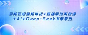 视频号短视频带货+直播带货系统课+AI+Deep-Seek书单带货-搞个副业