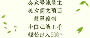流量主长期收益项目，美女图片简单复制，小白也能上手，轻松日入5张-搞个副业