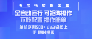 最新沃尔玛平台采集 全自动运行 可矩阵单机实测500+ 操作简单-搞个副业