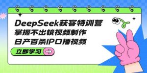 DeepSeek获客特训营：掌握不出镜视频制作，日产百条IP口播视频-搞个副业