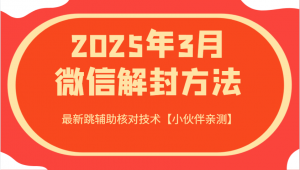 2025年3月微信解封方法 最新跳辅助核对技术【小伙伴亲测】-搞个副业