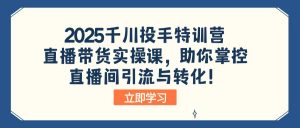 2025千川投手特训营：直播带货实操课，助你掌控直播间引流与转化！-搞个副业