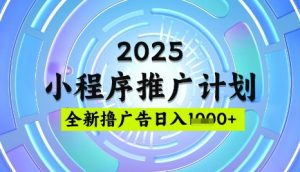 2025微信小程序推广计划，撸广告玩法，日均5张，稳定简单【揭秘】-搞个副业