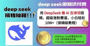 用DeepSeek做AI古诗词视频，超级涨粉赛道，小白轻松涨粉10W+(保姆级教程)-搞个副业
