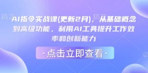 AI指令实战课(更新2月)，从基础概念到高级功能，利用AI工具提升工作效率和创新能力-搞个副业