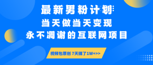 最新男粉计划6.0玩法，永不凋谢的互联网项目 当天做当天变现，视频包原...-搞个副业