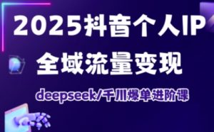 2025抖音个人IP全域流量变现进阶课，deepseek千川爆单进阶课-搞个副业