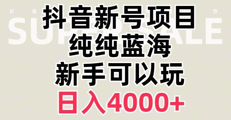 抖音蓝海赛道，必须是新账号，日入4000+【揭秘】-搞个副业