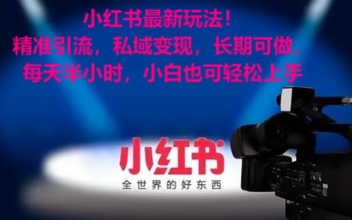 小红书最新玩法！精准引流，私域变现，长期可做，每天半小时，小白也可轻松上手【揭秘】-搞个副业