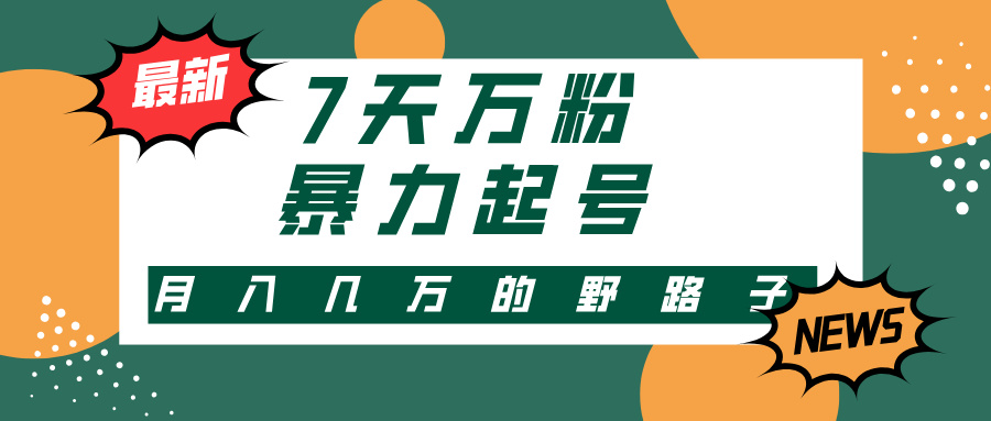 3-7天万粉，快手暴力起号，多种变现方式，新手小白秒上手，单月变现几…-搞个副业