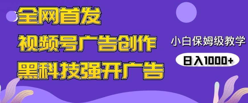 全网首发蝴蝶号广告创作，用AI做视频，黑科技强开广告，小白跟着做，日入1000+【揭秘】-搞个副业