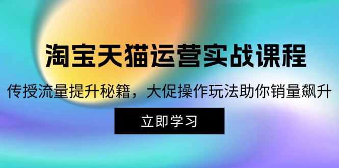 淘宝&天猫运营实战课程，传授流量提升秘籍，大促操作玩法助你销量飙升-搞个副业