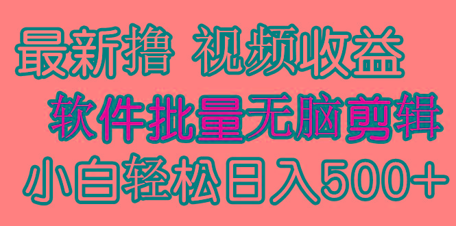 (9569期)发视频撸收益，软件无脑批量剪辑，第一天发第二天就有钱-搞个副业