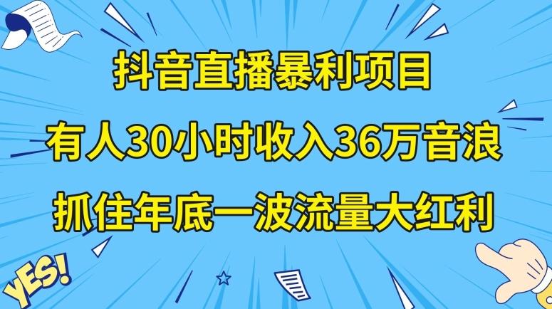 抖音直播暴利项目，有人30小时收入36万音浪，公司宣传片年会视频制作，抓住年底一波流量大红利【揭秘】-搞个副业