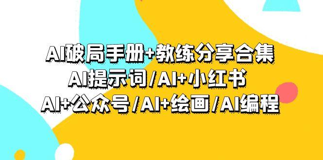 (9351期)AI破局手册+教练分享合集：AI提示词/AI+小红书 /AI+公众号/AI+绘画/AI编程-搞个副业
