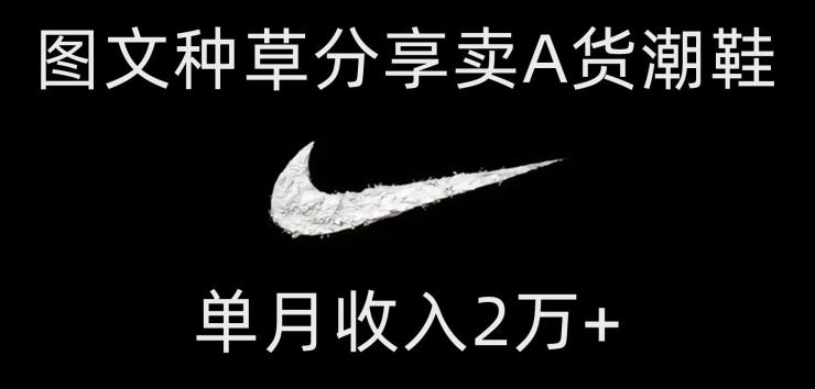靠图文种草分享卖A货潮鞋，每天一小时，单月收入2万+【揭秘】-搞个副业
