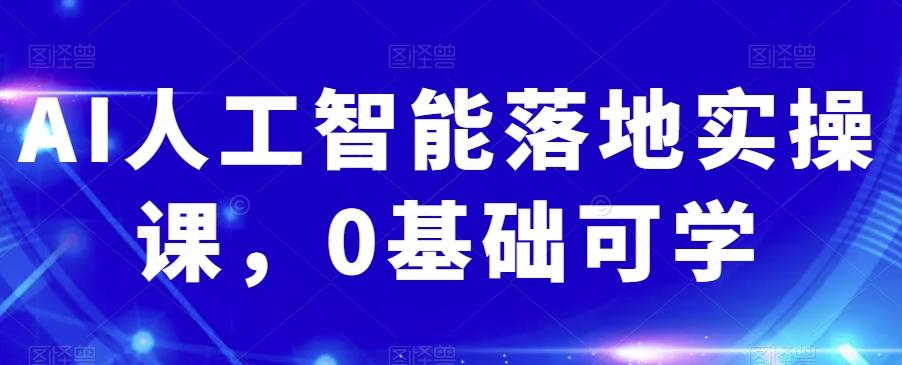 AI人工智能落地实操课，0基础可学-搞个副业