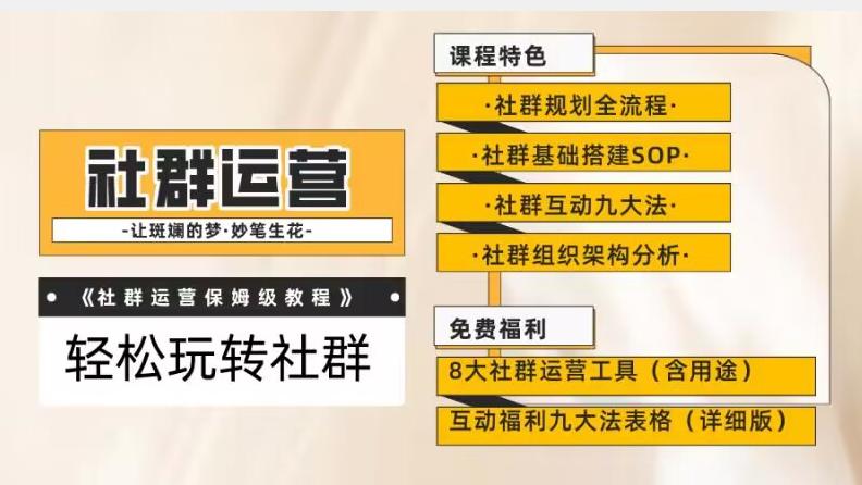 【社群运营】保姆式教程：九大互动法，八款社群运营工具助你轻松玩转社群【揭秘】-搞个副业