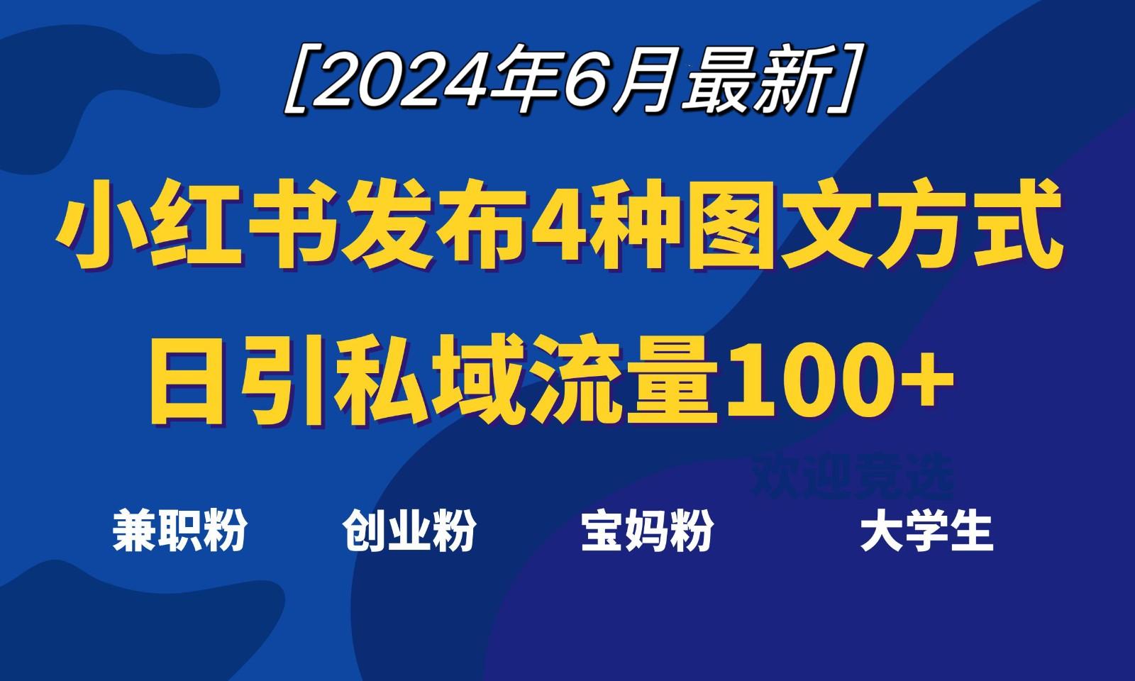 小红书发布这4种图文，就能日引私域流量100+-搞个副业