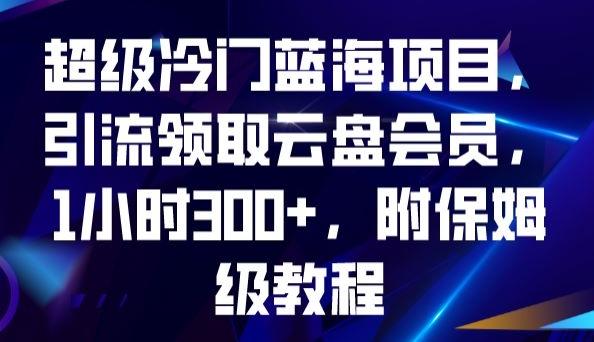 超级冷门蓝海项目，引流领取云盘会员，1小时300+，附保姆级教程-搞个副业