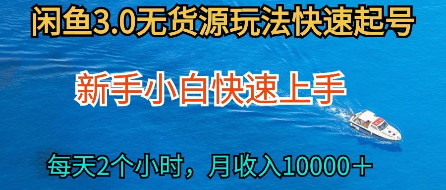 (9913期)2024最新闲鱼无货源玩法，从0开始小白快手上手，每天2小时月收入过万-搞个副业