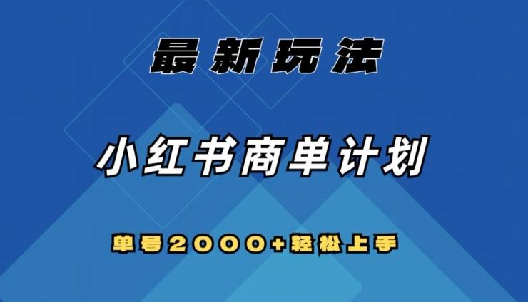 全网首发，小红书商单计划最新玩法，单号2000+可扩大可复制【揭秘】-搞个副业