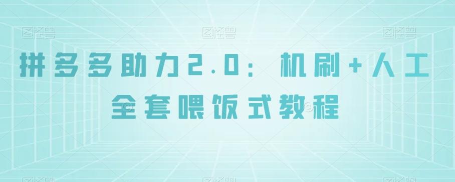 拼多多助力2.0：机刷+人工全套喂饭式教程【揭秘】-搞个副业