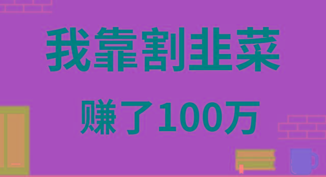我靠割韭菜赚了 100 万-搞个副业